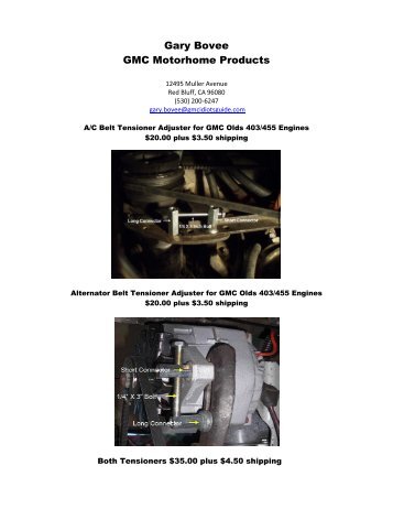 Gary Bovee GMC Motorhome Products - Bdub.net