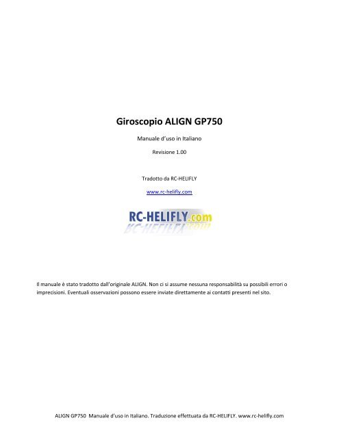 ALIGN GP750 Manuale Italiano.pdf - BaroneRosso.it