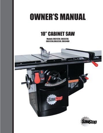 Cabinet Saw Manual - Boring-Smith