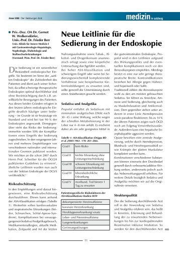 neue Leitlinie fÃ¼r die Sedierung in der endoskopie - Salk