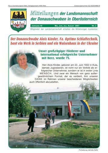 Mitteilungen 02-07 - Donauschwaben in OberÃ¶sterreich
