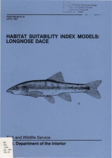 habitat suitability index models: longnose dace - USGS National ...