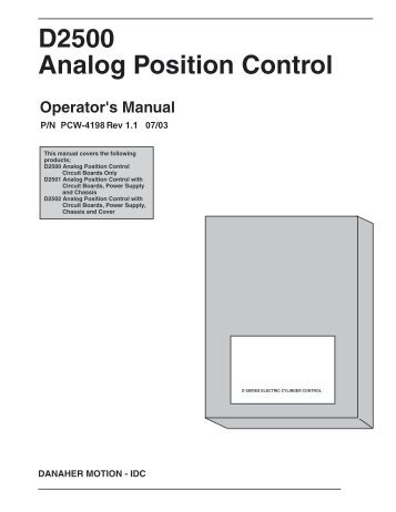 D2500 Analog Position Control - Danaher Motion