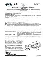 INSTRUCTIONS FOR SD9APB SERIES ... - Sioux Tools