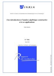Une introduction à l'analyse algébrique constructive et à ses ... - Inria