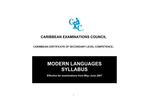CCSLC Modern Languages Syllabus - Caribbean Examinations ...