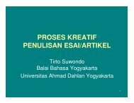 PROSES KREATIF PENULISAN ESAI/ARTIKEL