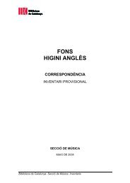 FONS HIGINI ANGLÃS - Biblioteca de Catalunya