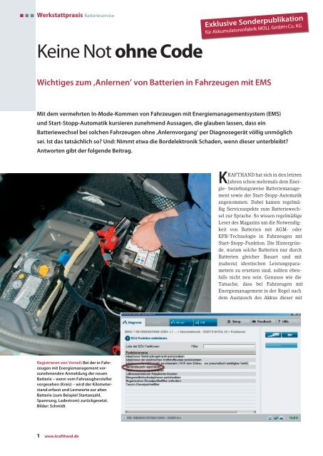 Keine Not ohne Code - MOLL Batterien