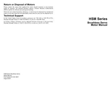 Motor Data - Danaher Motion