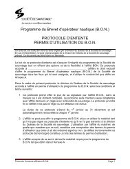 PROTOCOLE D'ENTENTE PERMIS D'UTILISATION DU BON