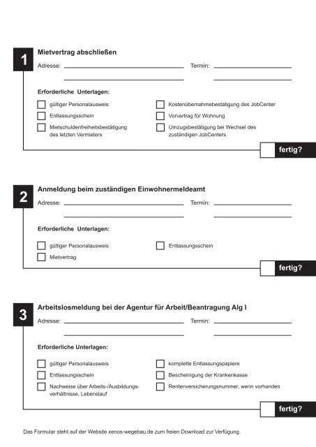 Laufzettel Entlassungstag