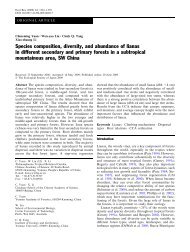 Species composition, diversity, and abundance of lianas in different ...