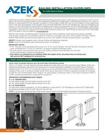 RAILING INSTALLATION GUIDELINES - Azek