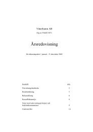 Ãrsredovisning - VÃ¤nerhamn AB