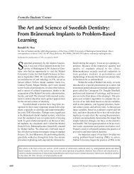 The Art and Science of Swedish Dentistry - Journal of Dental ...