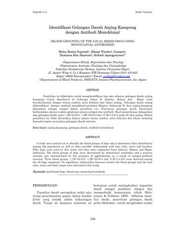 Jurnal Veteriner 8(4):194-201 - aff fkh ipb