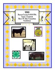 Barron County 4-H & FFA Junior Livestock Show & Sale Committee ...