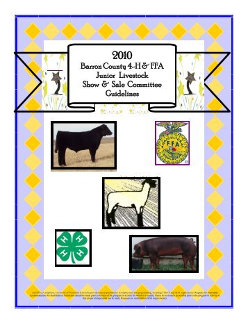 Barron County 4-H & FFA Junior Livestock Show & Sale Committee ...