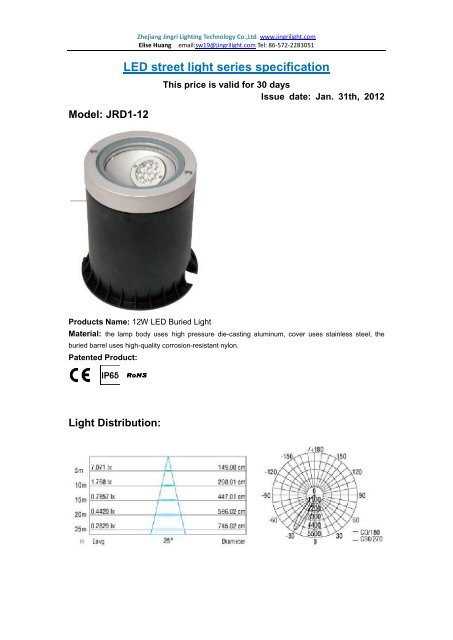 LED street light series specification - alternative energy comfort