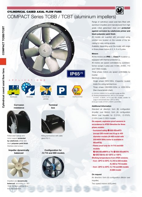 COMPACT Series TCBB / TCBT (aluminium impellers) - Soler & Palau