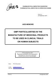 gmp particularities in the manufacture of medicinal products - PIC/S