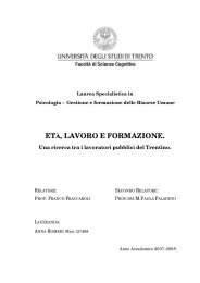 LEGGI la tesi di Anna Romeri - CGIL del Trentino