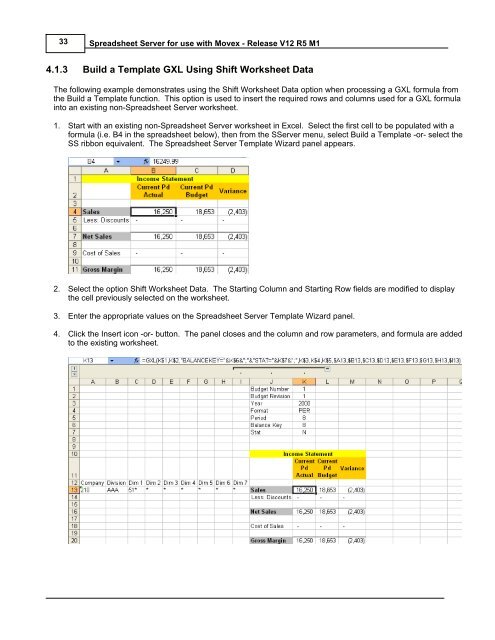 Spreadsheet Server for use with Movex - Global Software, Inc.