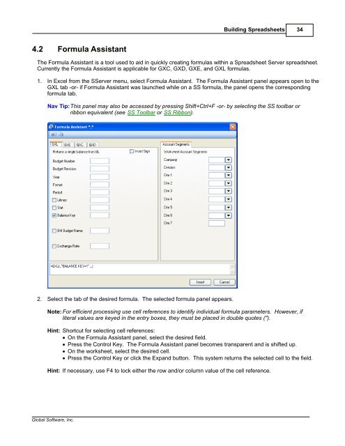 Spreadsheet Server for use with Movex - Global Software, Inc.