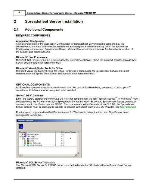 Spreadsheet Server for use with Movex - Global Software, Inc.