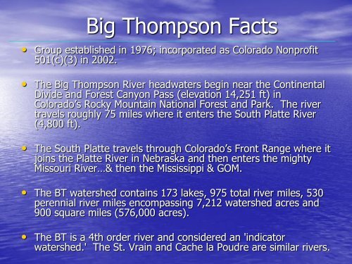 CSU CIVE 539 Guest Lecture - Big Thompson Watershed Forum