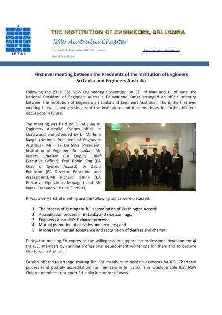 1 Annual Report - The Institution of Engineers Sri Lanka