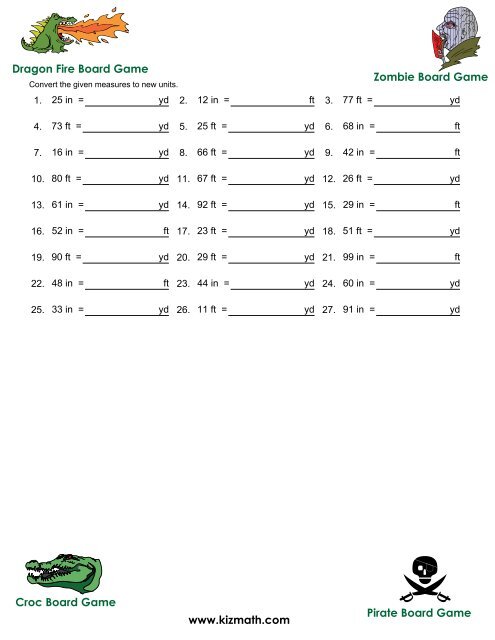 Converting yards, feets etc - Math for Children