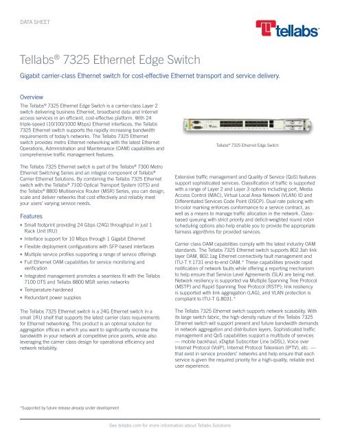 Tellabs 7325 Ethernet Edge Switch - Moonblink