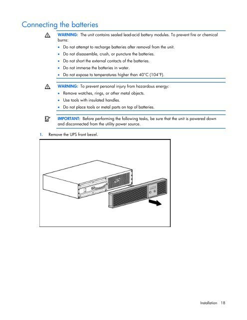 HP R/T2200 UPS User Guide - Business Support Center - Hewlett ...