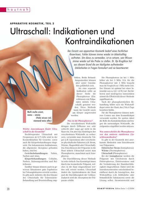 Ultraschall: Indikationen und Kontraindikationen - Wellcomet