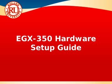 EGX-350 Hardware Setup Guide - Support