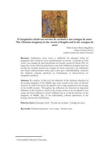 The Christian imaginary in the novels of knights and in the ... - Mirabilia