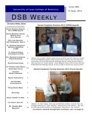 The University of Iowa: DSB Weekly