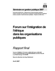 Forum sur l'intÃ©gration de l'Ã©thique dans les organisations ...