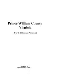 Prince William County 1860 Census Annotated