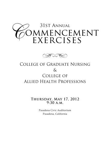 order of exercises 2012 - Western University of Health Sciences