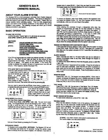 GENESYS 824 R OWNERS MANUAL - Security Networks