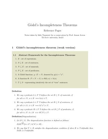GÃ¶del's Incompleteness Theorems