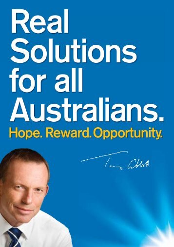 Real Solutions to get Australia back on track. - Liberal Party of ...