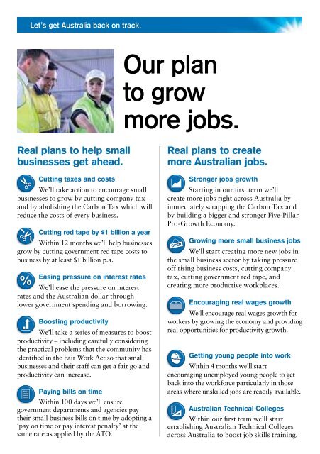 Real Solutions to get Australia back on track. - Liberal Party of ...