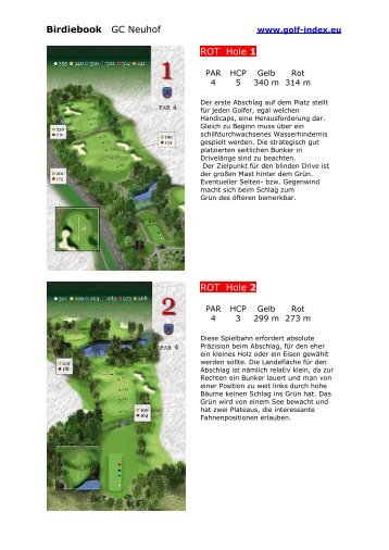 Birdiebook GC Neuhof - Virtual-golfcourse.eu