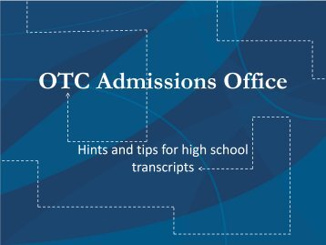 OTC Admissions Office - Ozarks Technical Community College