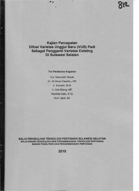 (VUB) Padi Sebagai Pengganti Varietas Existing Di ... - KM Ristek