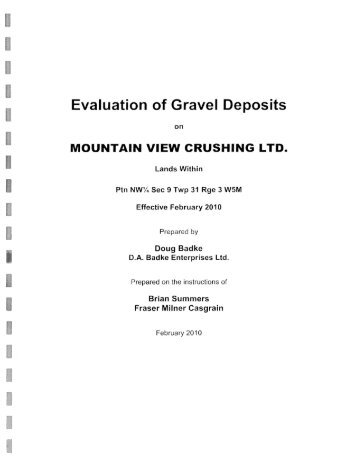 Evaluation of Gravel Deposits